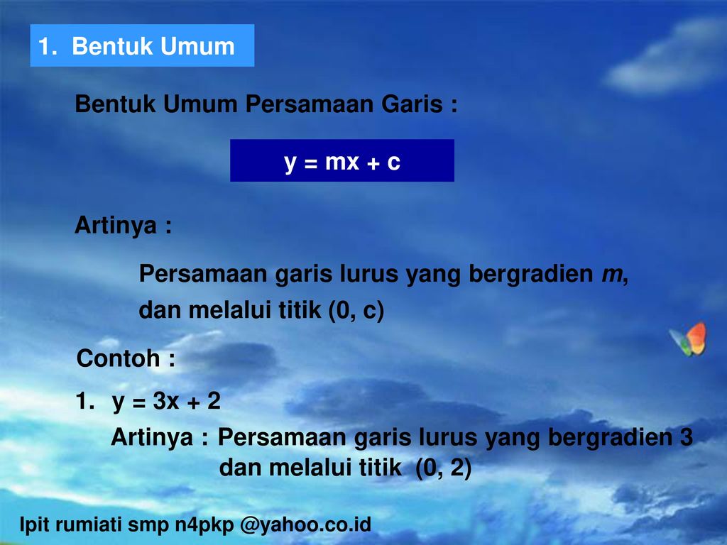 Detail Contoh Persamaan Garis Lurus Nomer 53