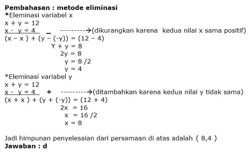 Detail Contoh Persamaan Linear Dua Variabel Nomer 21