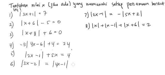 Detail Contoh Persamaan Nilai Mutlak Nomer 31