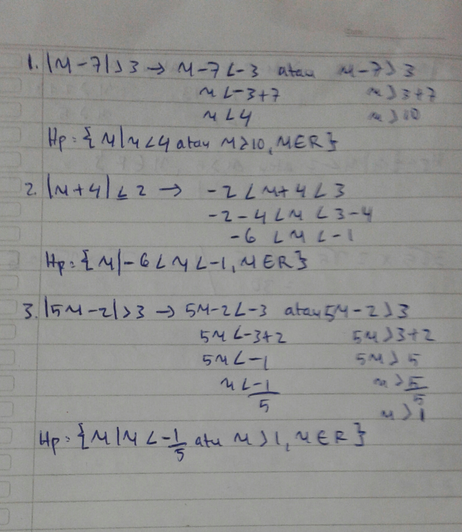 Detail Contoh Persamaan Nilai Mutlak Linear Satu Variabel Nomer 23