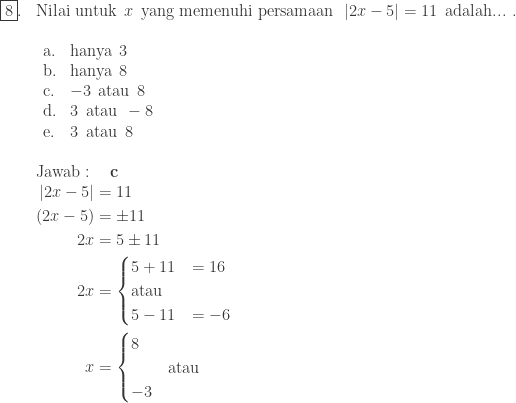 Detail Contoh Persamaan Nilai Mutlak Linear Satu Variabel Nomer 46