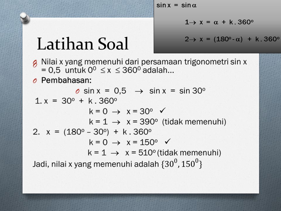 Detail Contoh Persamaan Trigonometri Nomer 18