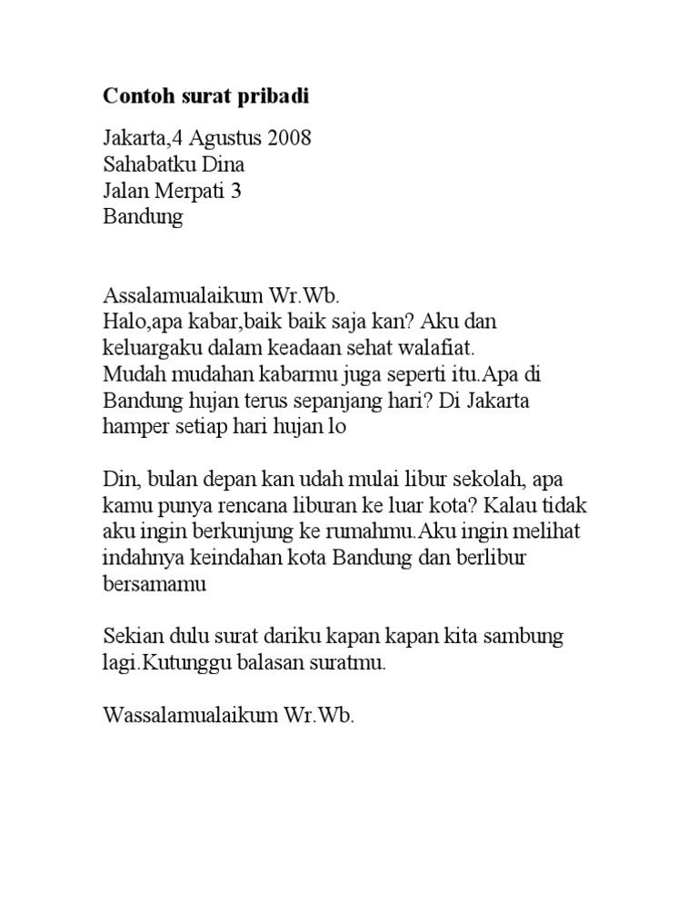 Detail Contoh Personal Letter Tentang Liburan Nomer 9