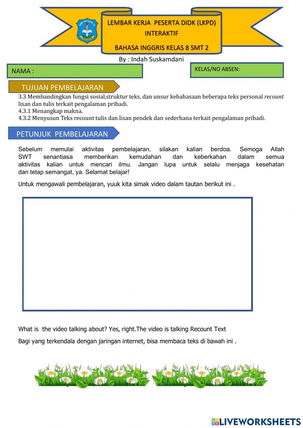 Detail Contoh Personal Recount Nomer 42