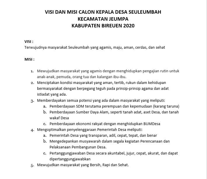 Detail Contoh Persyaratan Calon Kepala Desa Nomer 34