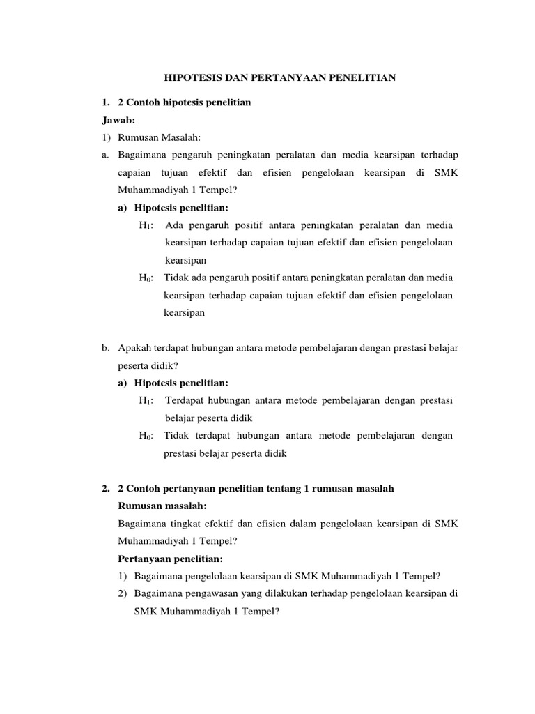 Detail Contoh Pertanyaan Penelitian Nomer 19