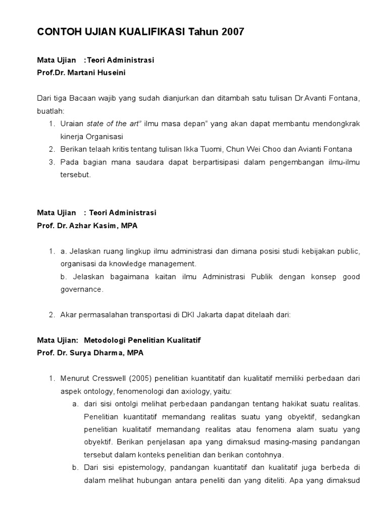 Detail Contoh Pertanyaan Penelitian Kualitatif Nomer 19