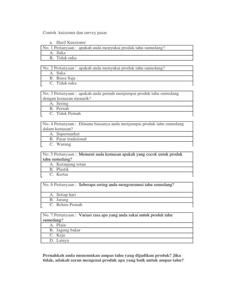 Detail Contoh Pertanyaan Survey Nomer 8