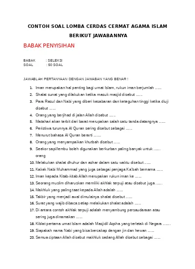 Detail Contoh Pertanyaan Umum Nomer 9