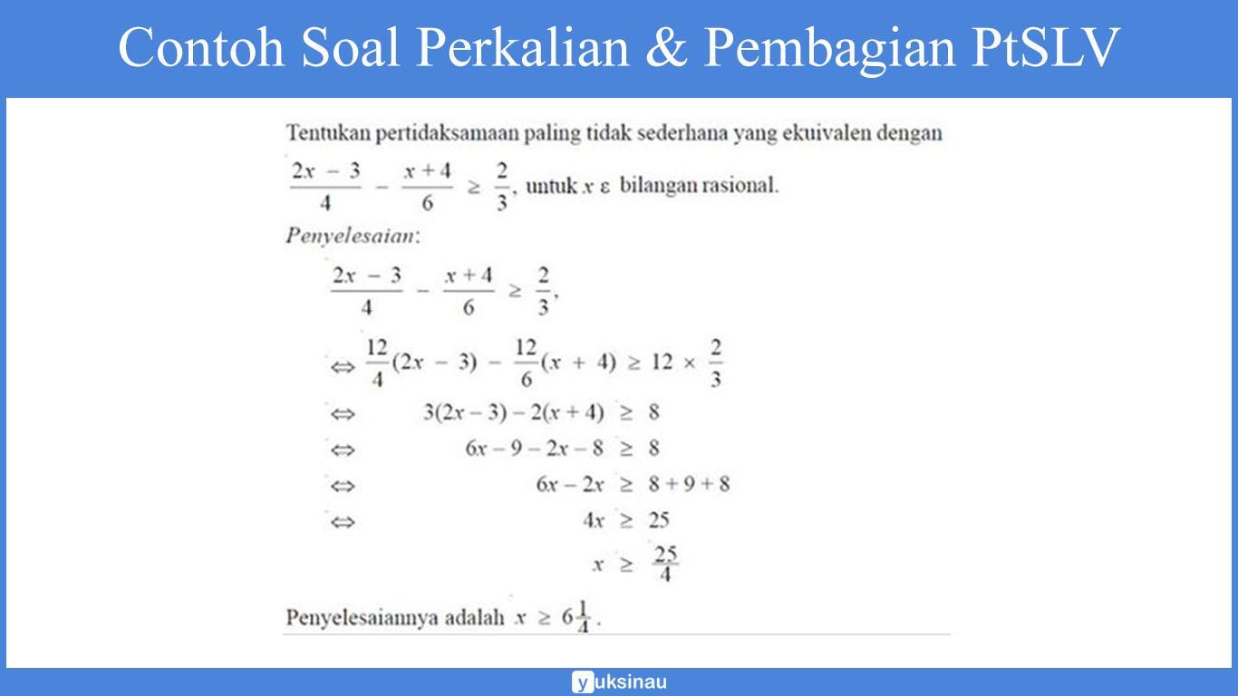 Detail Contoh Pertidaksamaan Linear Satu Variabel Nomer 24