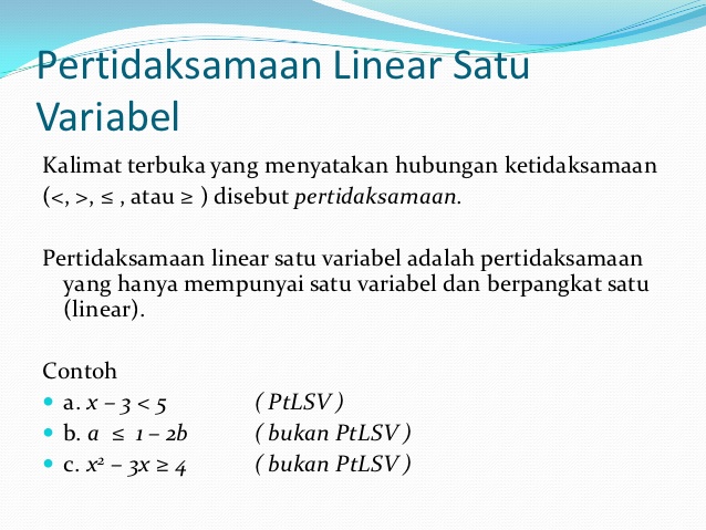 Detail Contoh Pertidaksamaan Linear Satu Variabel Nomer 6