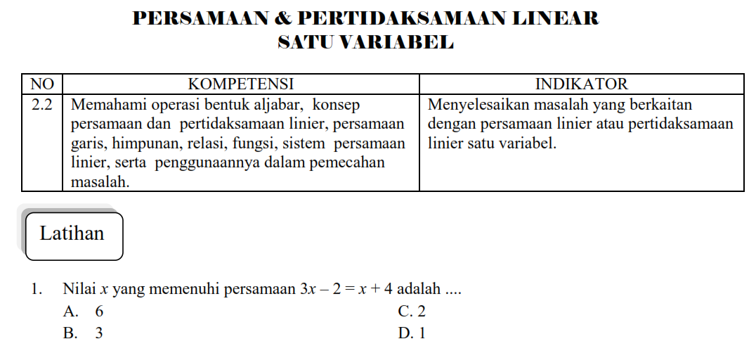 Detail Contoh Pertidaksamaan Linear Satu Variabel Nomer 57