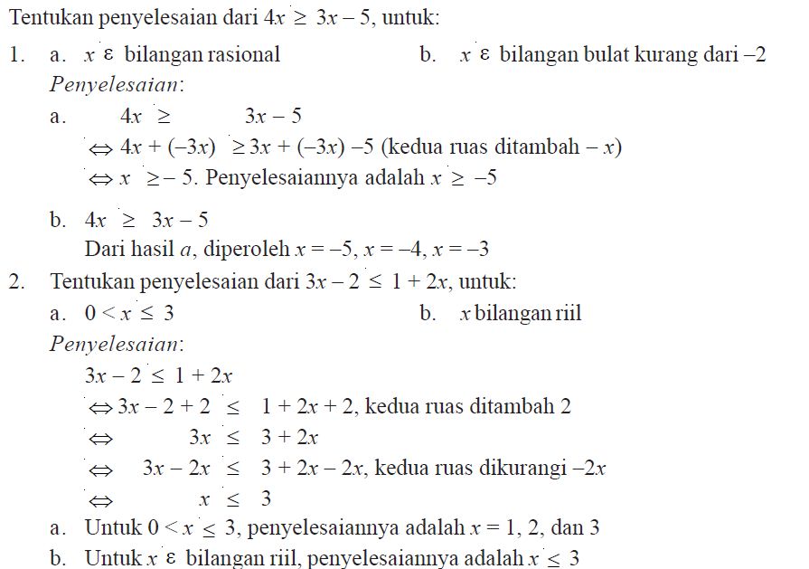 Detail Contoh Pertidaksamaan Linear Satu Variabel Nomer 7