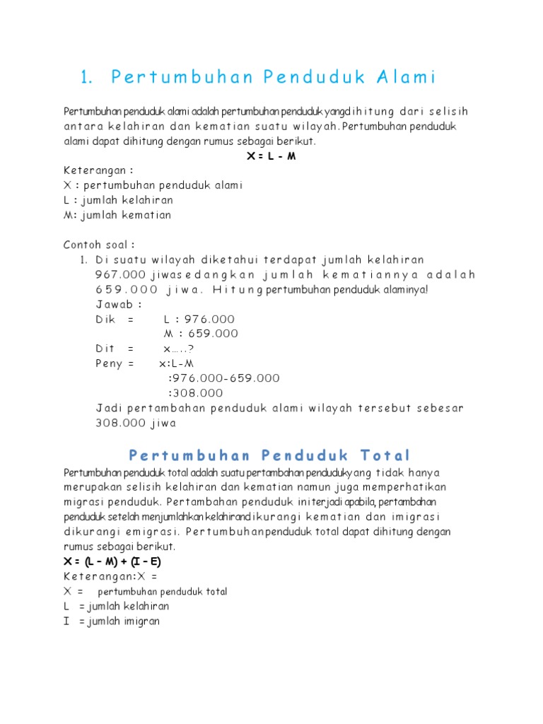 Detail Contoh Pertumbuhan Penduduk Nomer 13