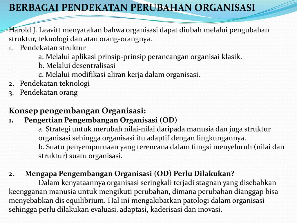 Detail Contoh Perubahan Organisasi Nomer 8