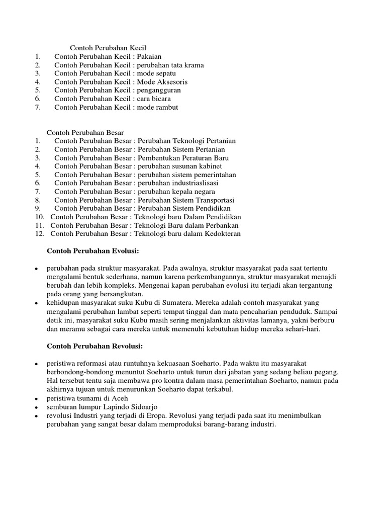 Detail Contoh Perubahan Sosial Di Lingkungan Sekitar Nomer 25