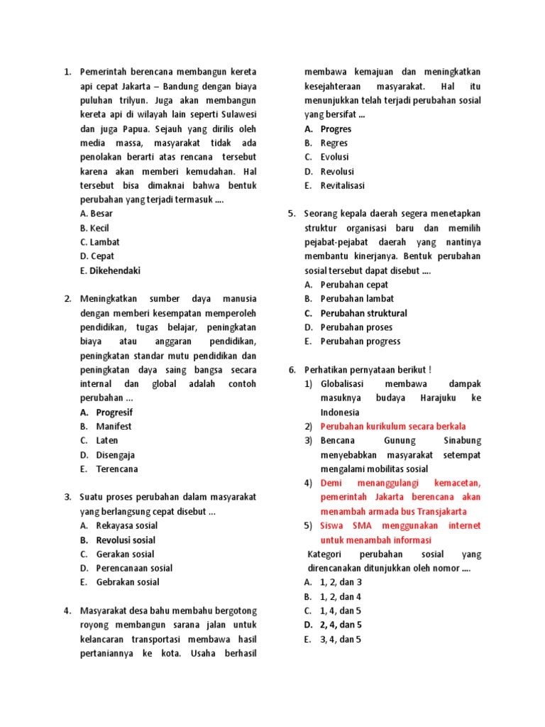 Detail Contoh Perubahan Struktural Nomer 41