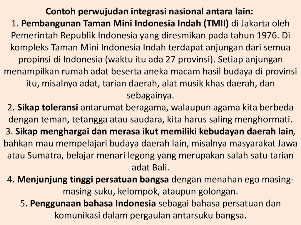 Detail Contoh Perwujudan Integrasi Nasional Masyarakat Indonesia Nomer 3