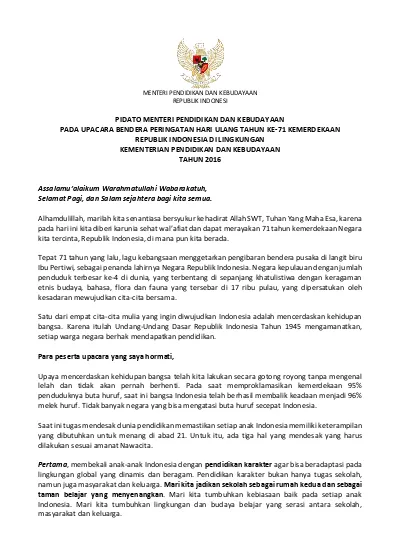 Detail Contoh Pidato 17 Agustus Sekolah Dasar Singkat Nomer 16