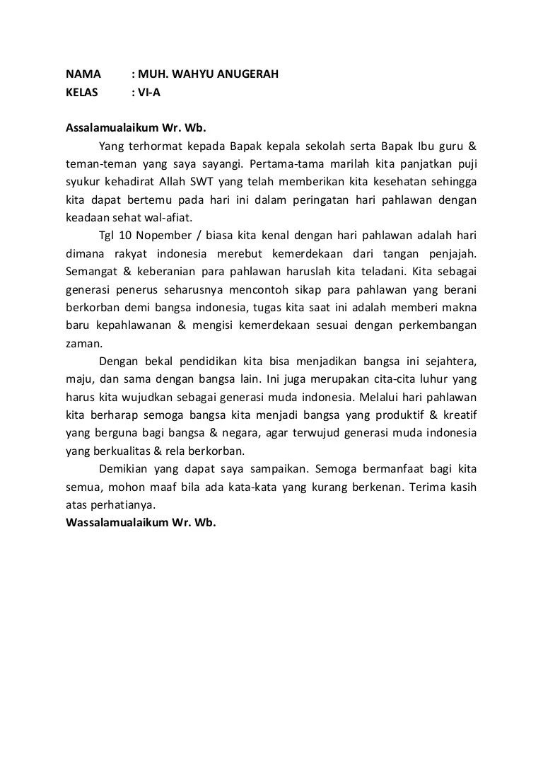Detail Contoh Pidato 17 Agustus Sekolah Dasar Singkat Nomer 26
