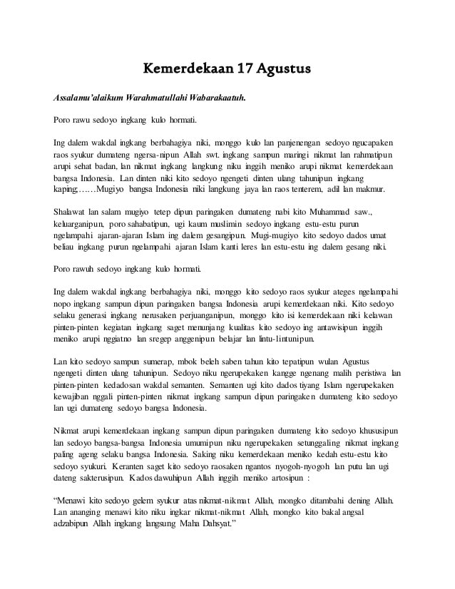 Detail Contoh Pidato 17 Agustus Sekolah Dasar Singkat Nomer 5