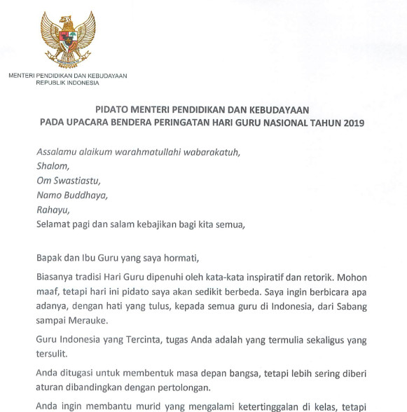 Contoh Pidato Hari Guru - KibrisPDR