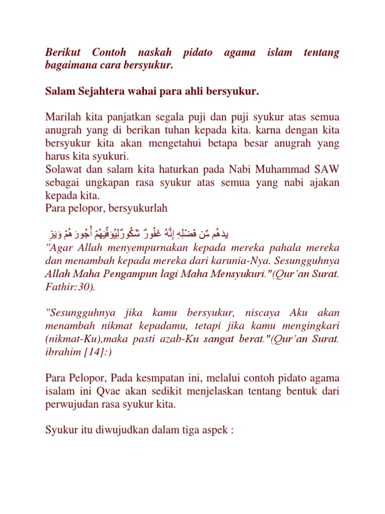 Detail Contoh Pidato Islam Nomer 8