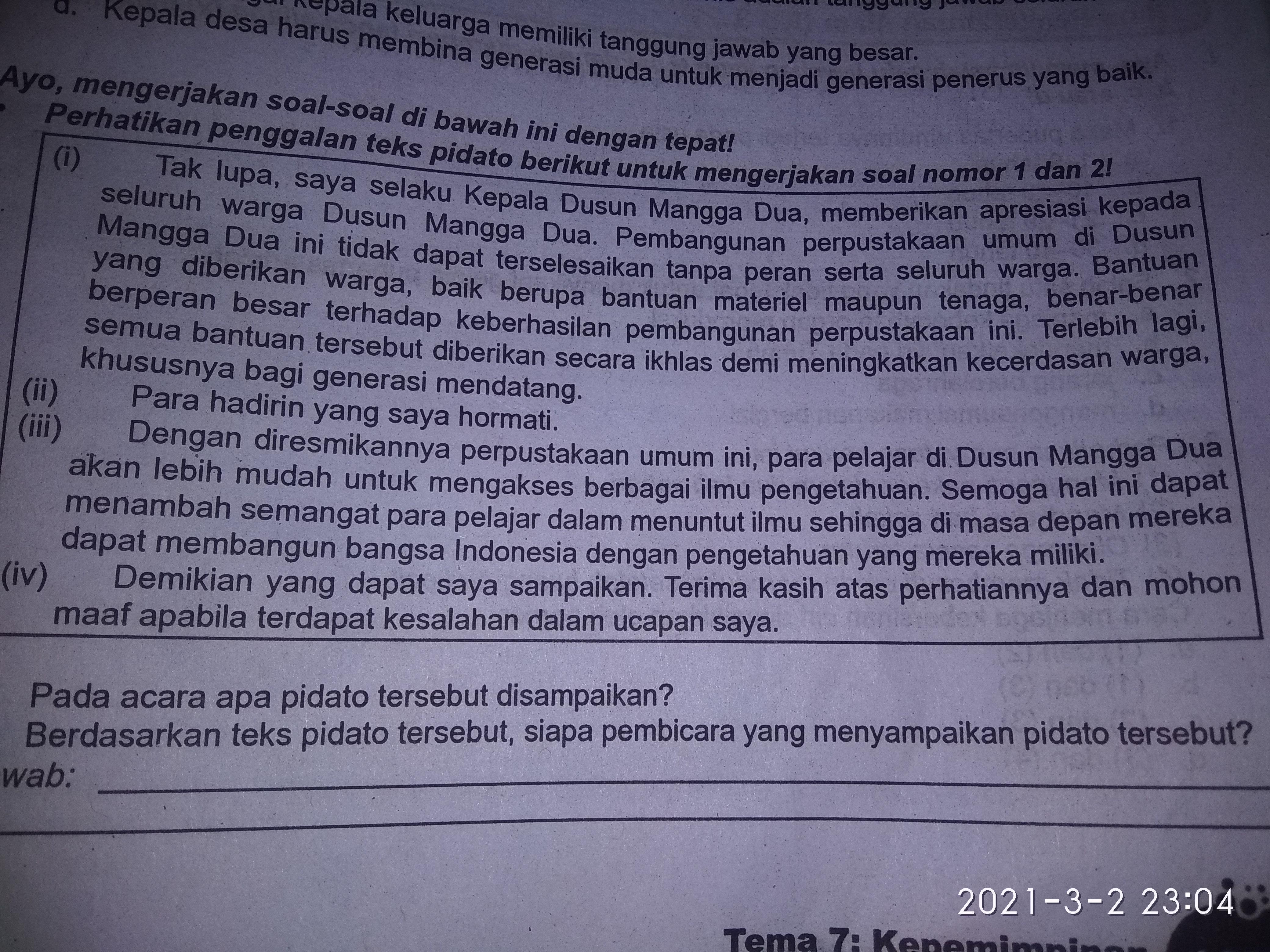 Detail Contoh Pidato Kepala Dusun Nomer 45