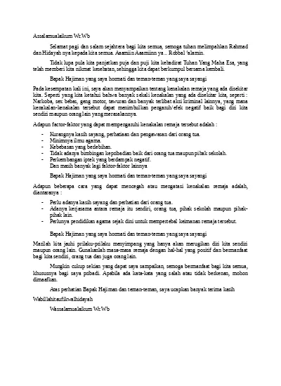 Detail Contoh Pidato Pendek Nomer 37