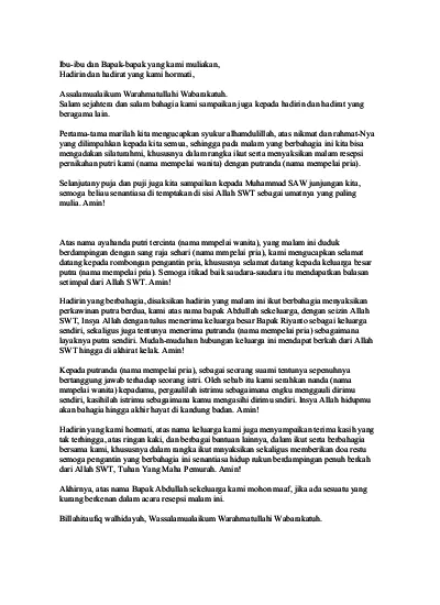 Detail Contoh Pidato Pernikahan Nomer 8