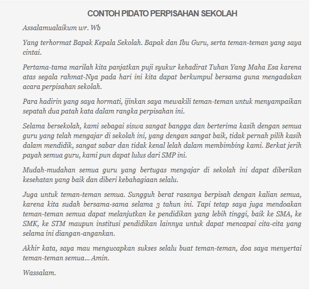 Detail Contoh Pidato Perpisahan Nomer 19