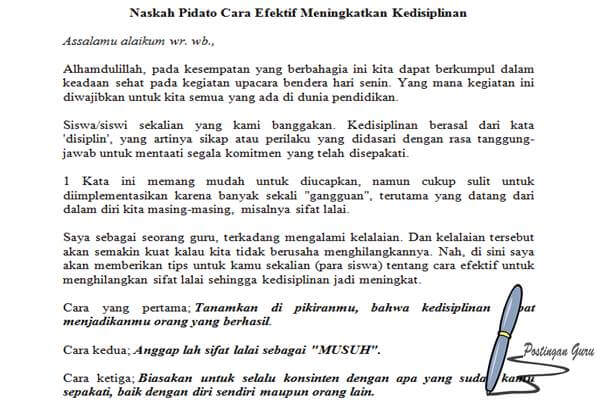 Detail Contoh Pidato Tentang Disiplin Nomer 5