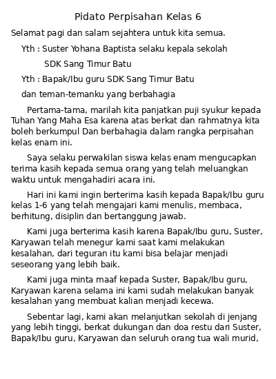 Detail Contoh Pidato Tentang Perpisahan Nomer 40