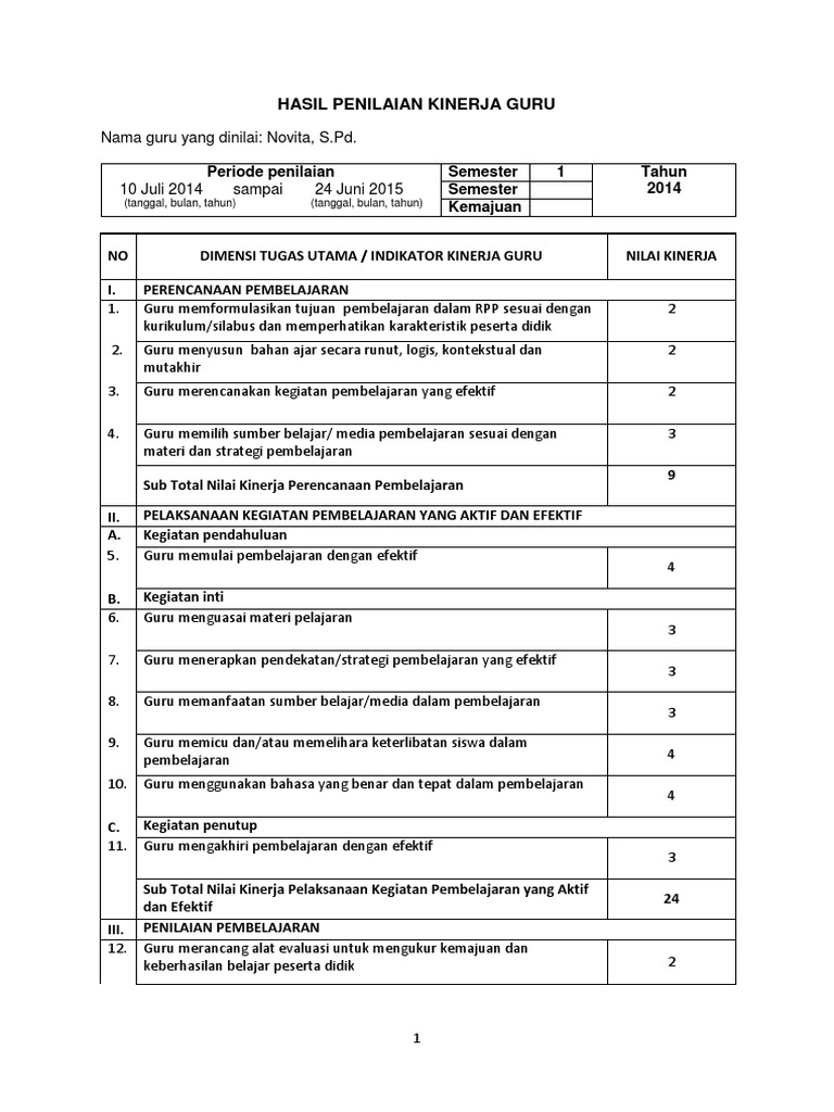 Detail Contoh Pkg Guru Yang Sudah Diisi Nomer 21