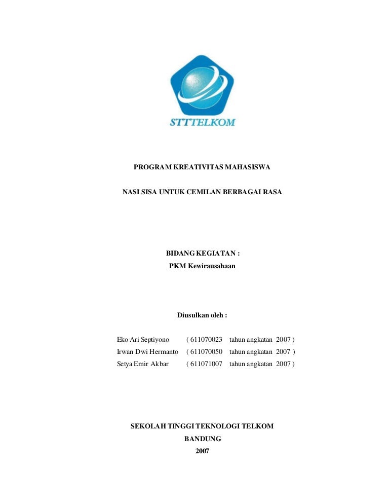 Contoh Pkm Kewirausahaan - KibrisPDR