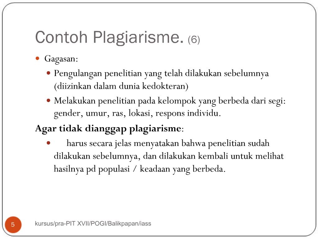 Detail Contoh Plagiarisme Dalam Karya Ilmiah Nomer 5