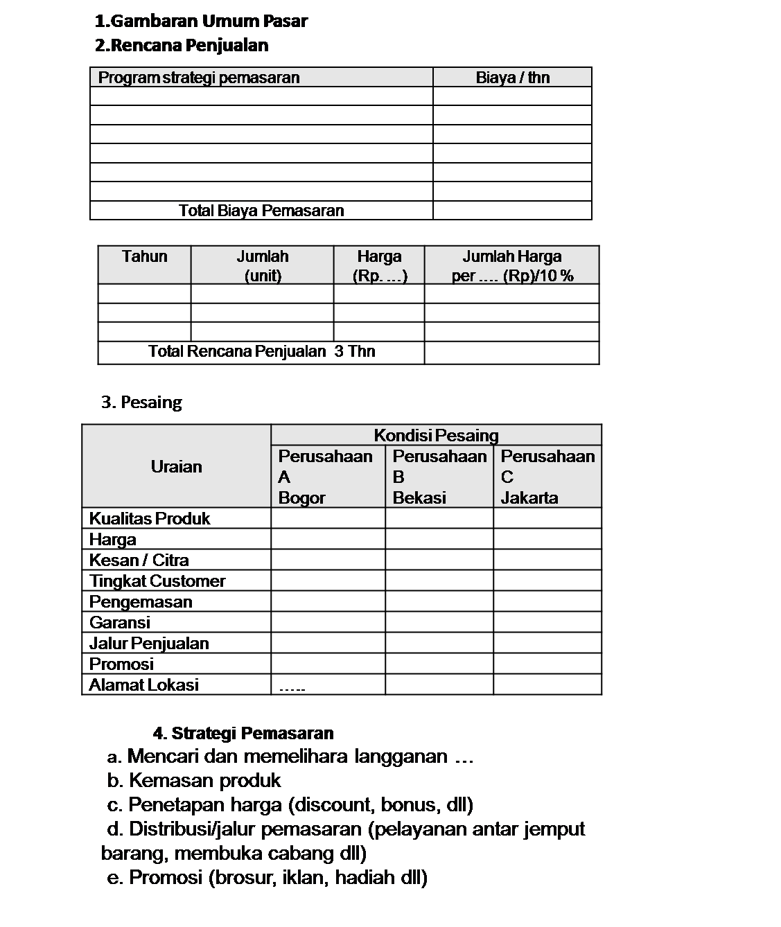 Detail Contoh Planning Bisnis Nomer 38