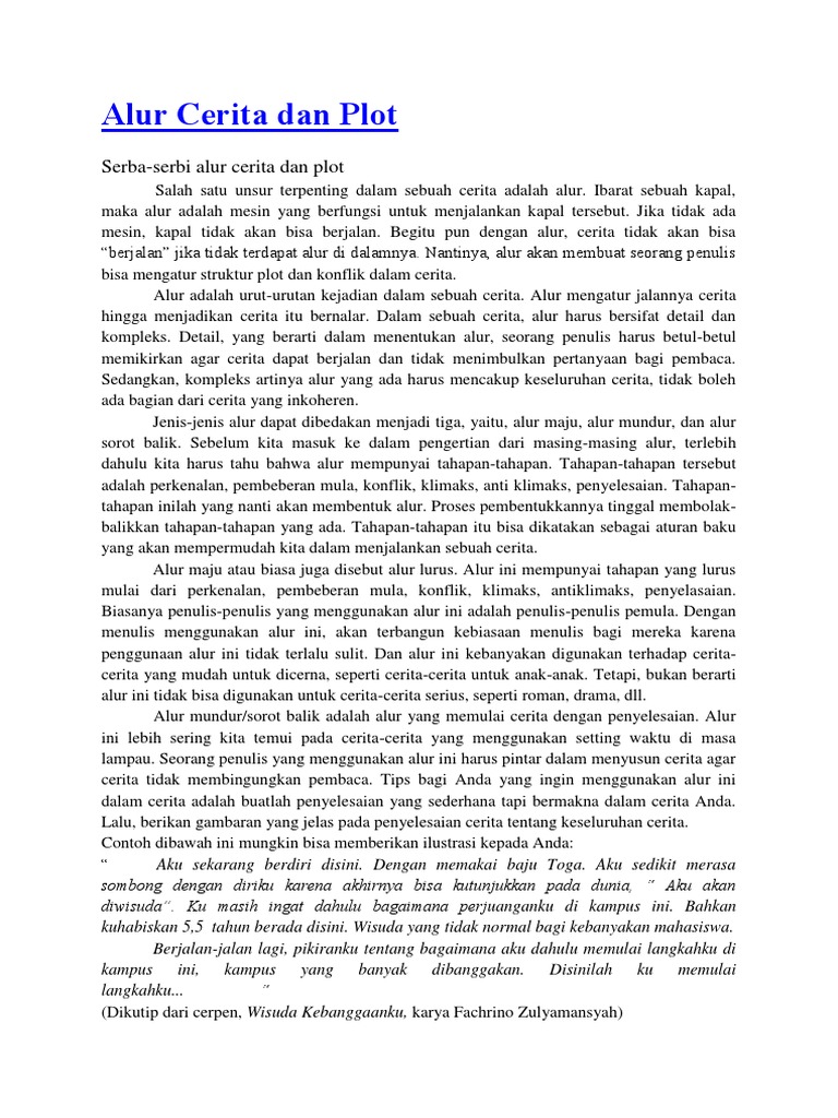 Detail Contoh Plot Cerita Nomer 2