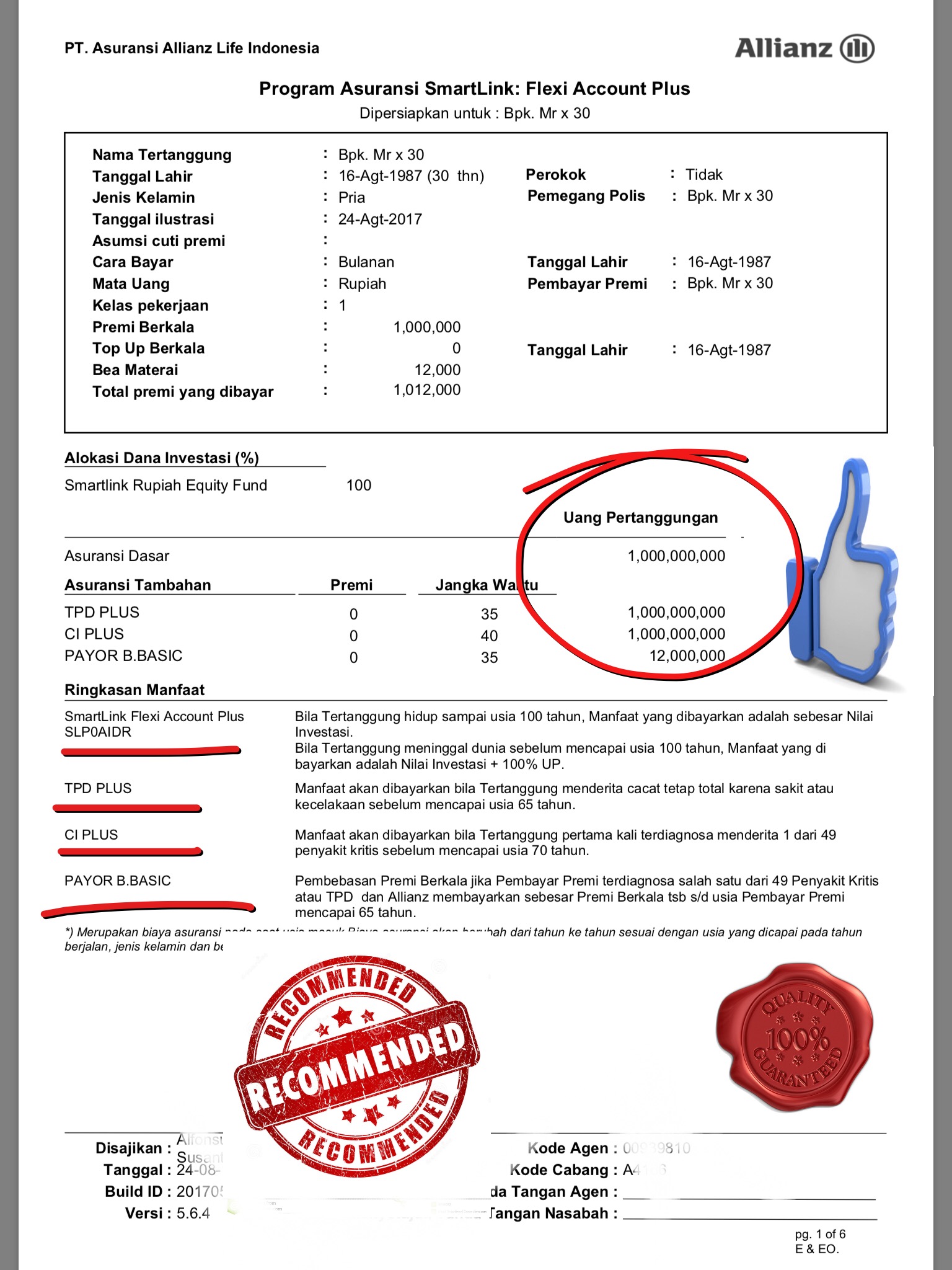 Detail Contoh Polis Asuransi Jiwa Nomer 54