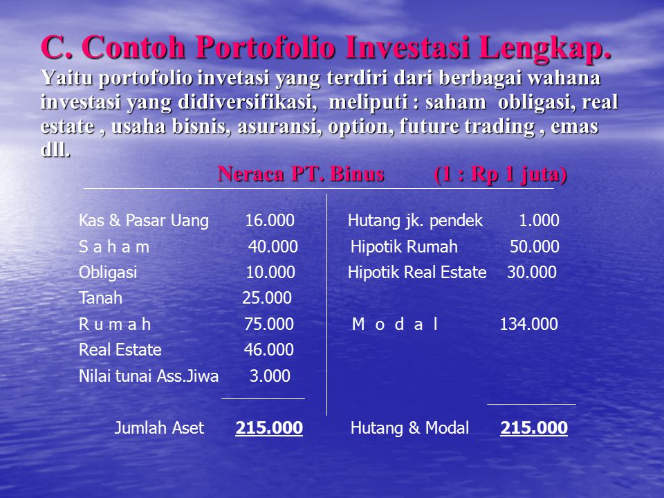 Detail Contoh Portofolio Investasi Nomer 3