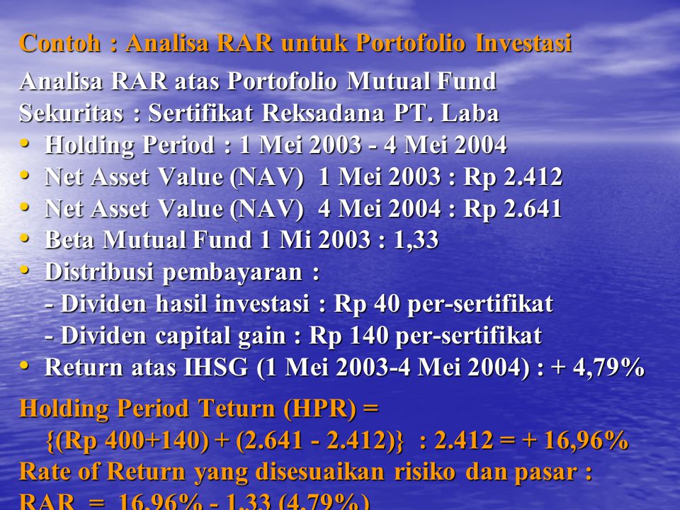 Detail Contoh Portofolio Investasi Nomer 45