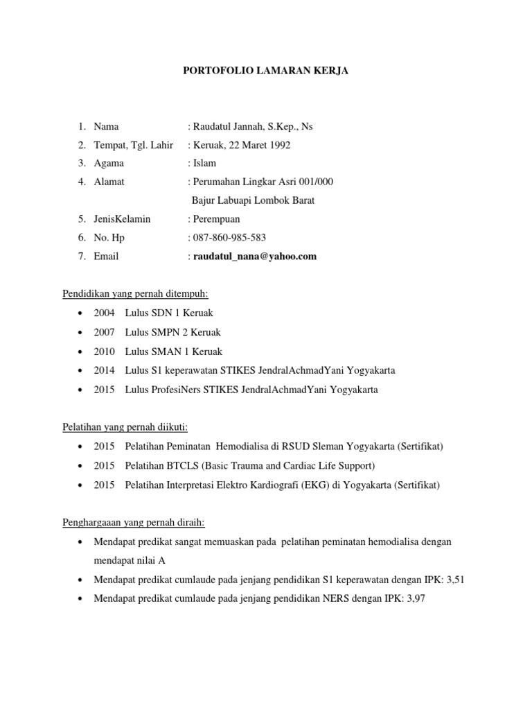 Detail Contoh Portofolio Kerja Nomer 23