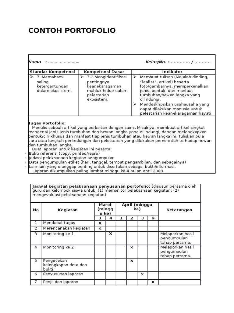 Detail Contoh Portofolio Mahasiswa Nomer 34