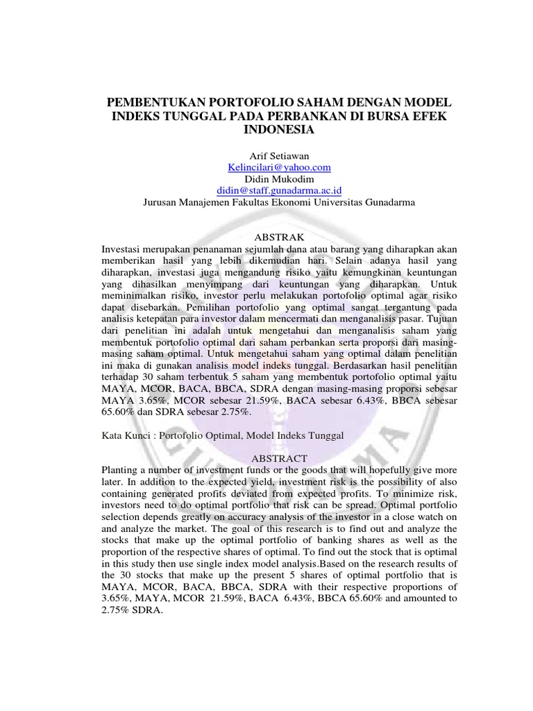 Detail Contoh Portofolio Saham Nomer 52