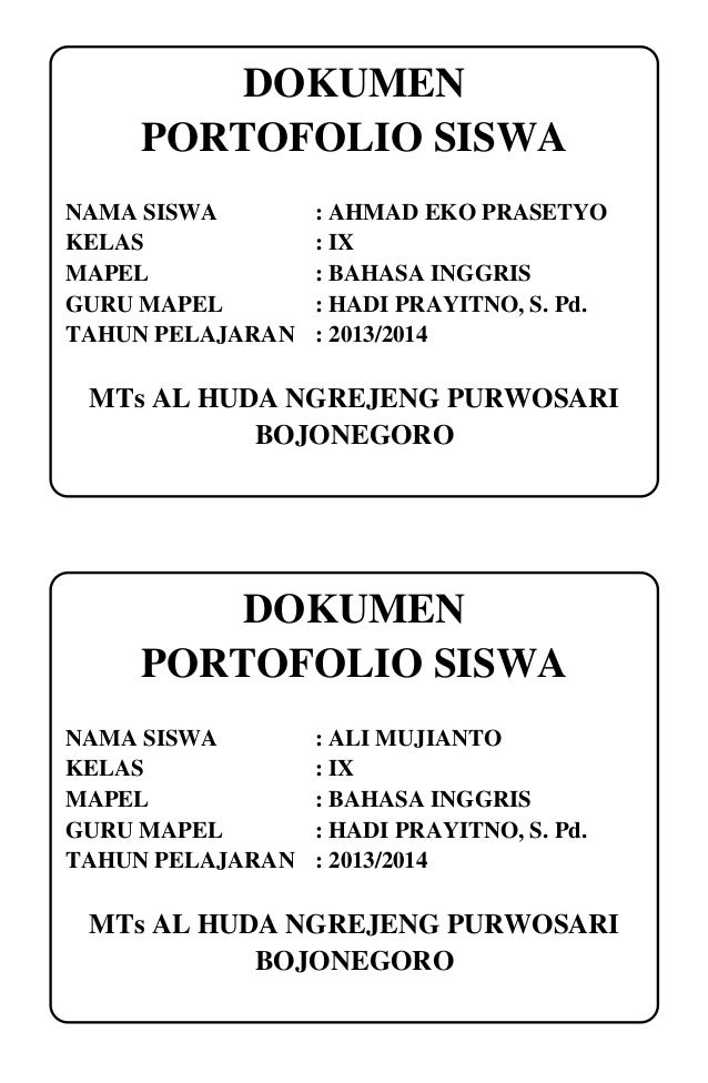 Detail Contoh Portofolio Siswa Sma Nomer 23