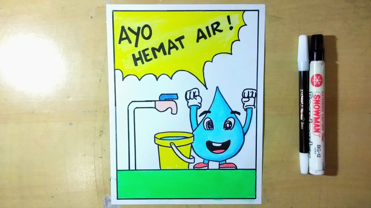 Contoh Poster Gambar Poster Hemat Air Yang Mudah Dan Bagus - KibrisPDR