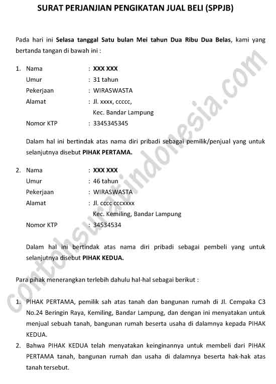 Contoh Ppjb Rumah - KibrisPDR