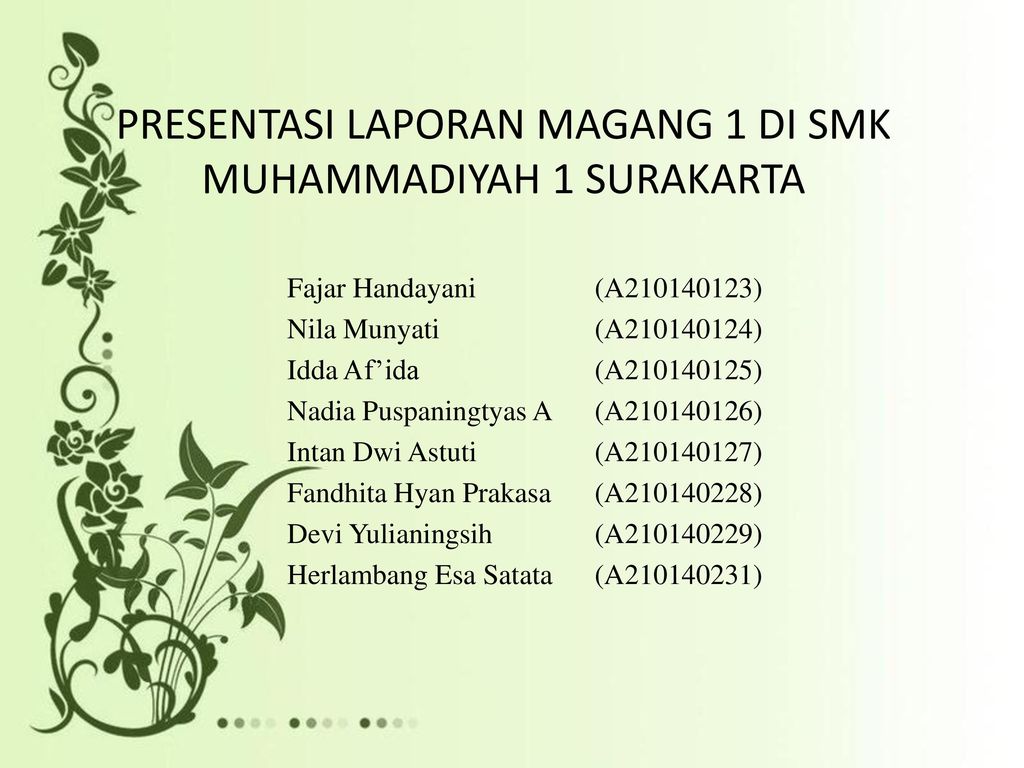 Detail contoh ppt laporan pkl mahasiswa koleksi nomer 6