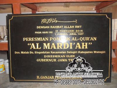 Detail Contoh Prasasti Peresmian Nomer 29