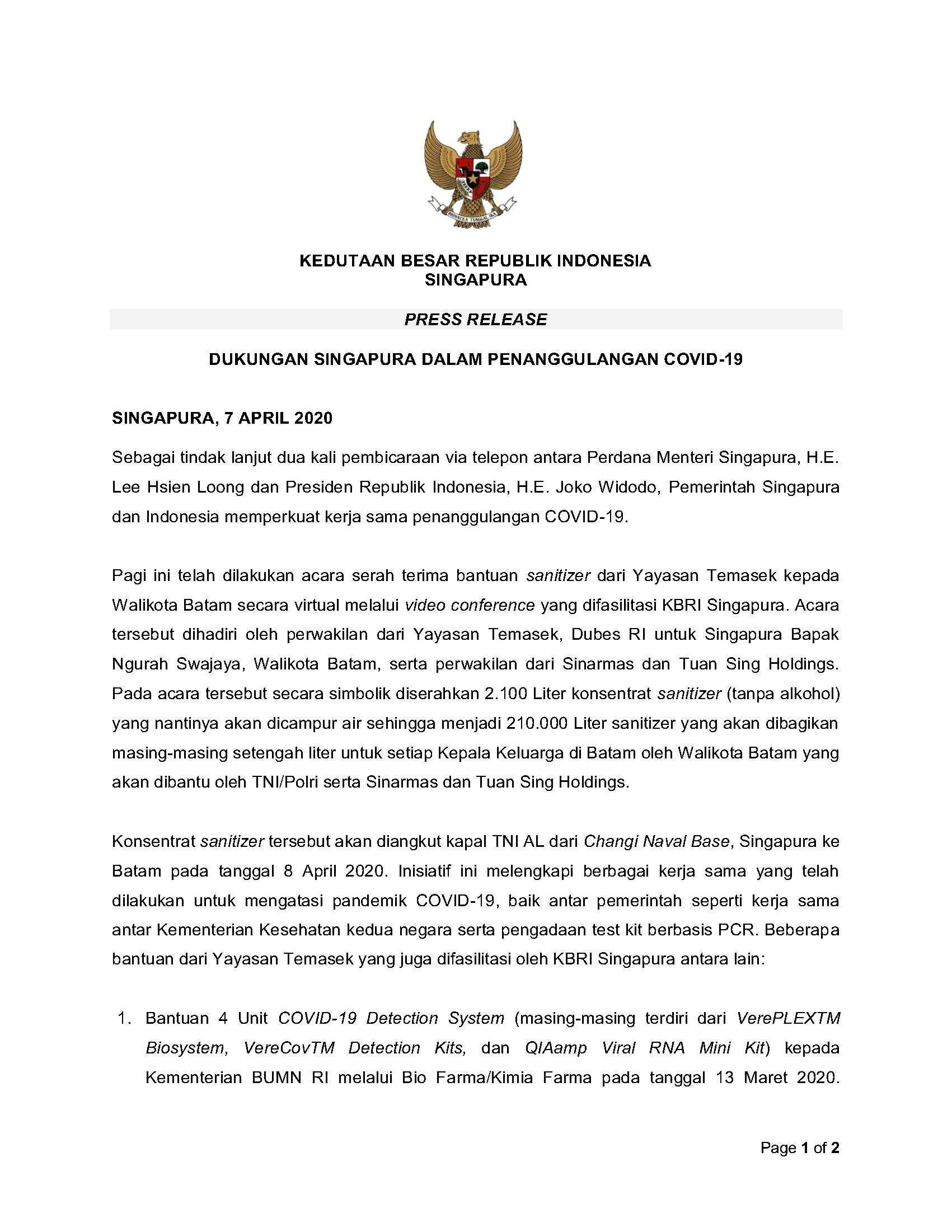 Detail Contoh Press Release Nomer 28